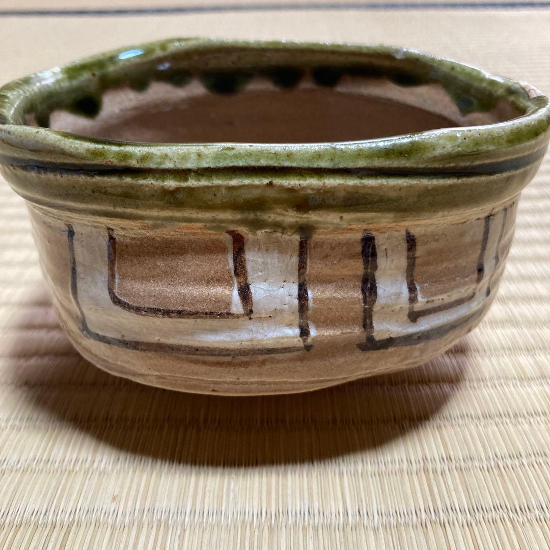 赤織部茶碗　瀧口喜兵衛作