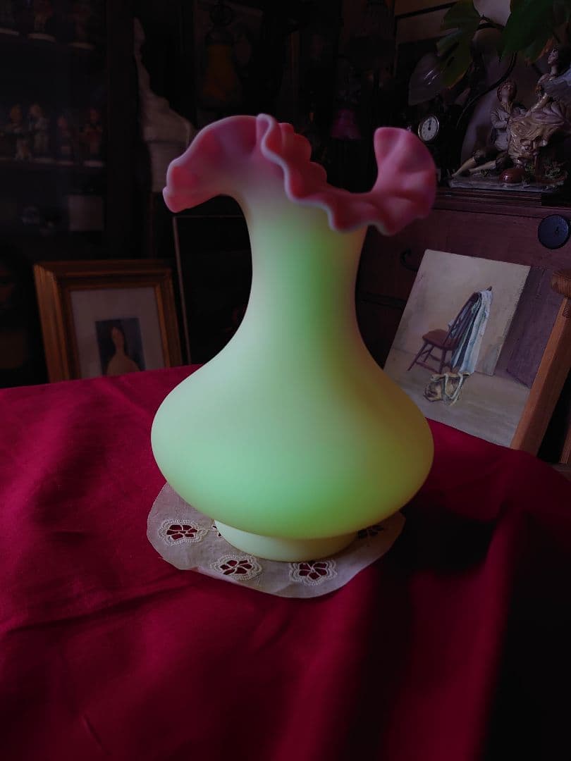 Fenton フェントン社製バーミーズグラス ヴァセリン フラワーベース