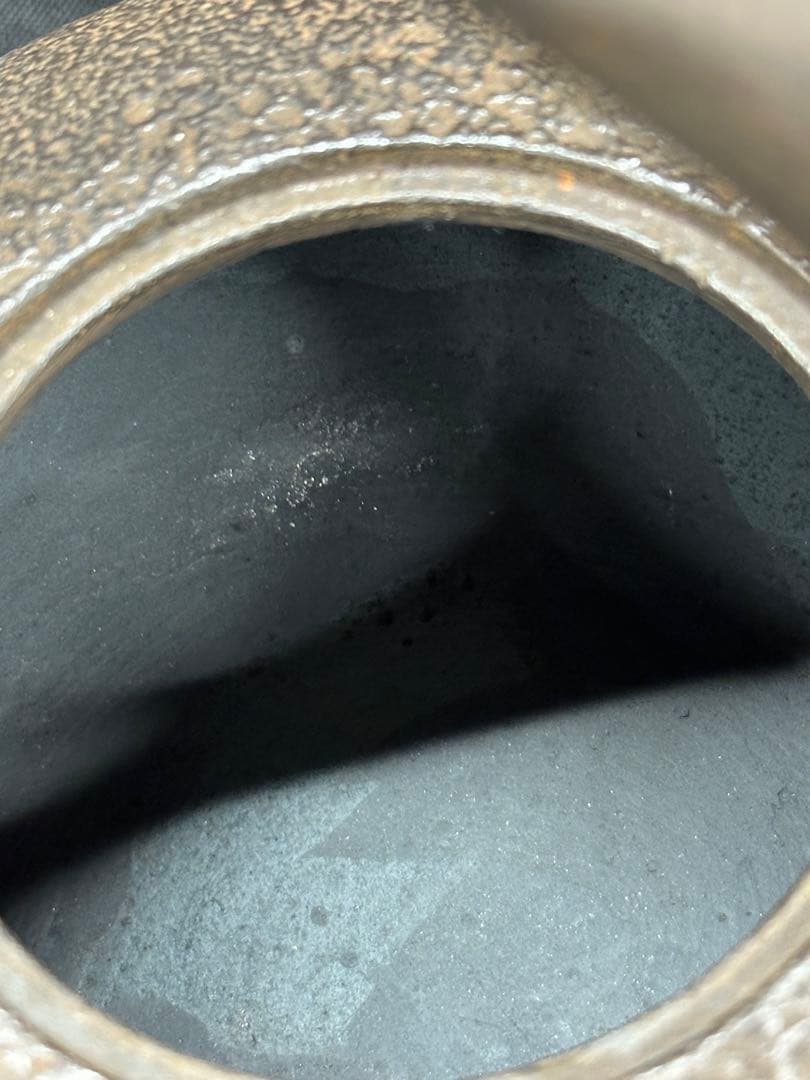 【USED美品】南部鉄器　三厳堂　鉄瓶　急須　柿文　柑橘　橘
