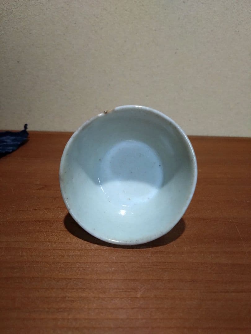古伊万里   染付 蒟蒻印判 菊花紋 猪口 高台付   こんにゃく印判