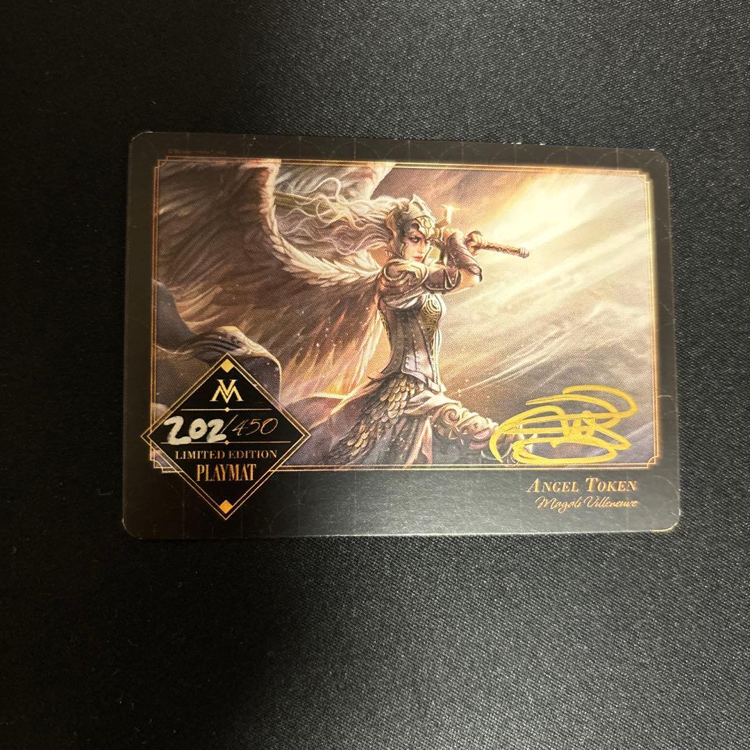 MTG 天使・トークン　プレイマット　サイン・シリアル入り