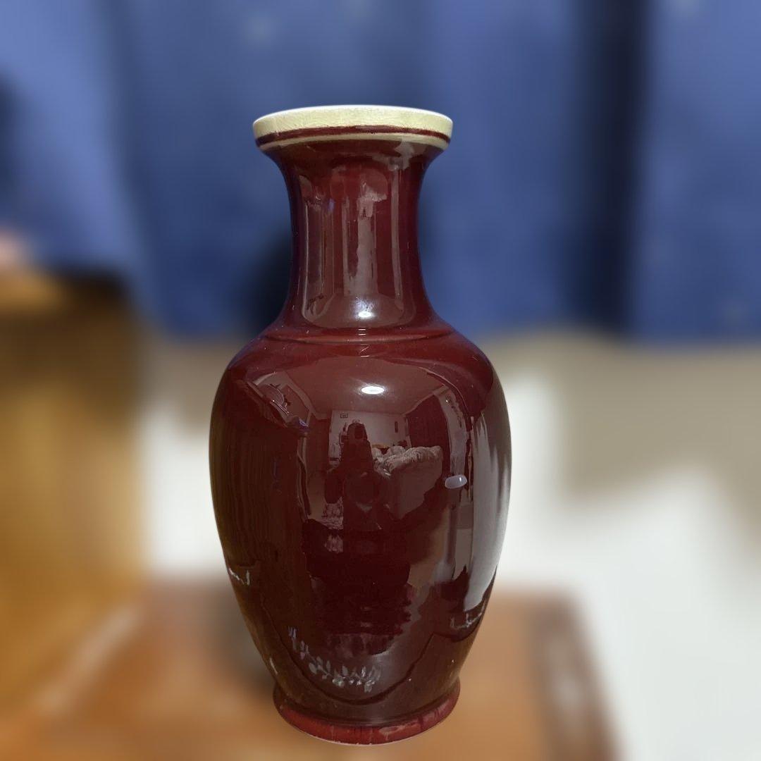 花瓶　中国花瓶　辰砂　中国美術　骨董品　景徳鎮　清時代