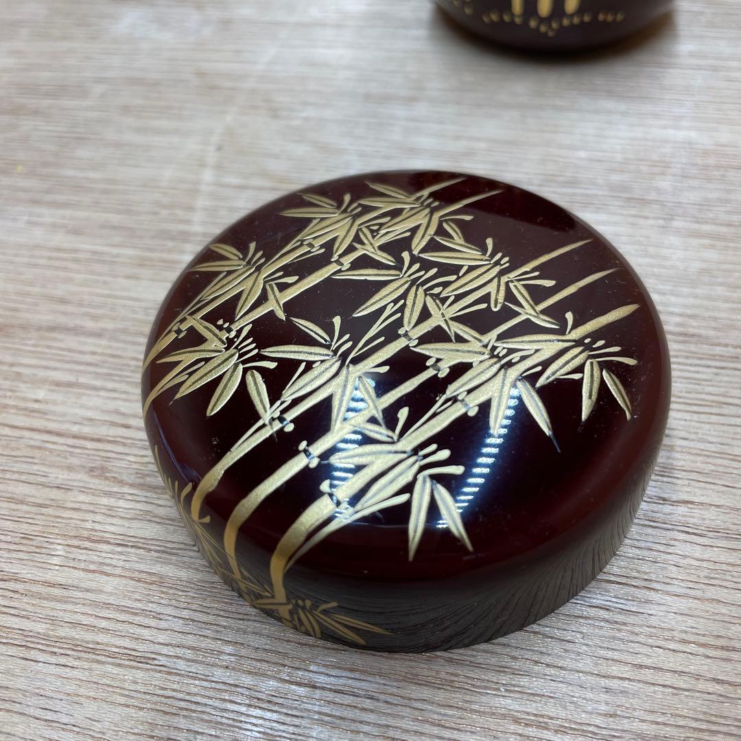 【未使用品】　茶道具　 棗　竹時絵　寿峰作