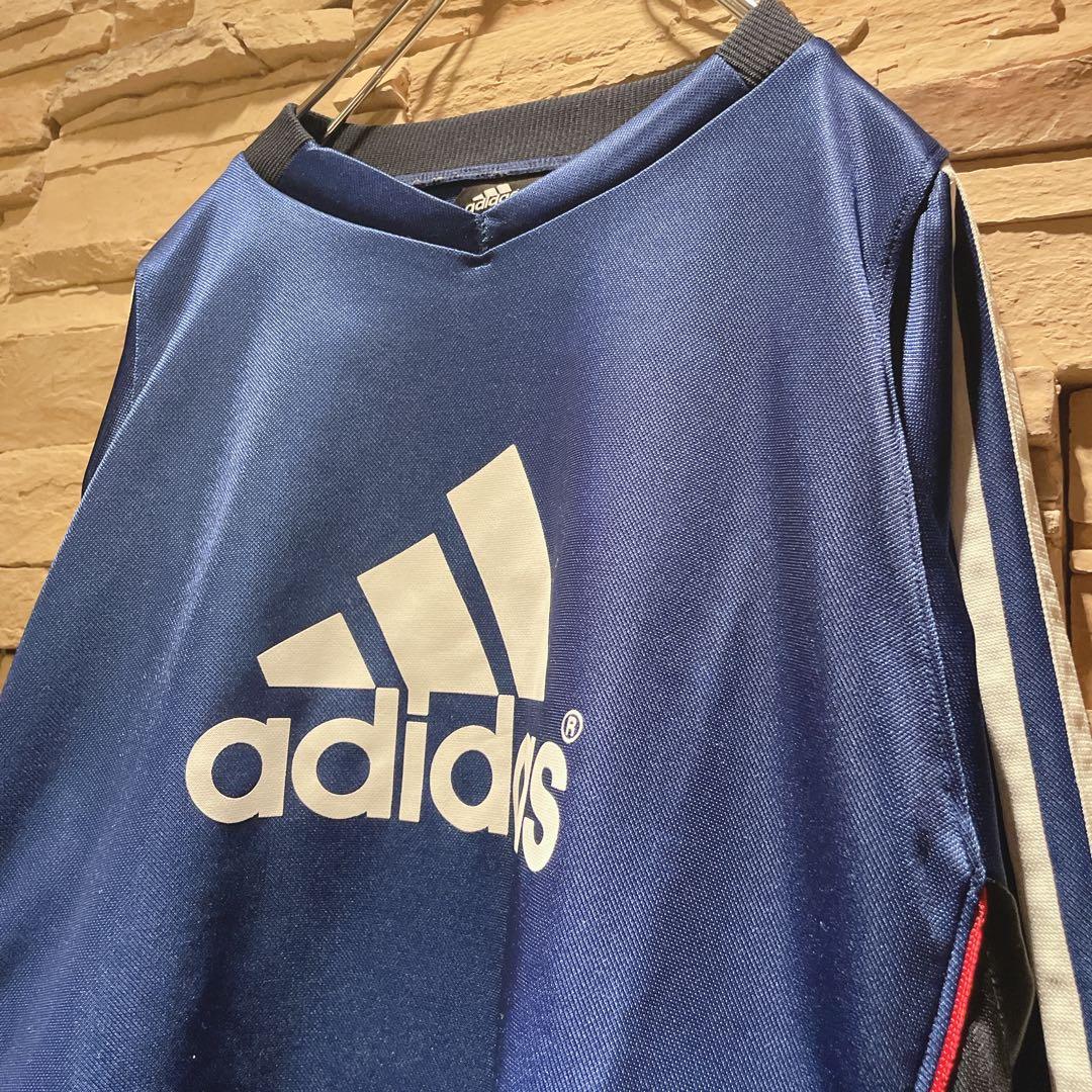 【美品】y2k/常田大希/adidas/長袖ゲームシャツ/デカロゴ/絶妙配色/L