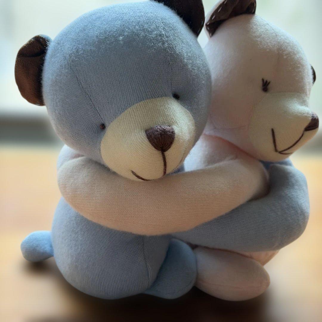 高級カシミヤ製　抱き合うクマのぬいぐるみ マイカシミヤ