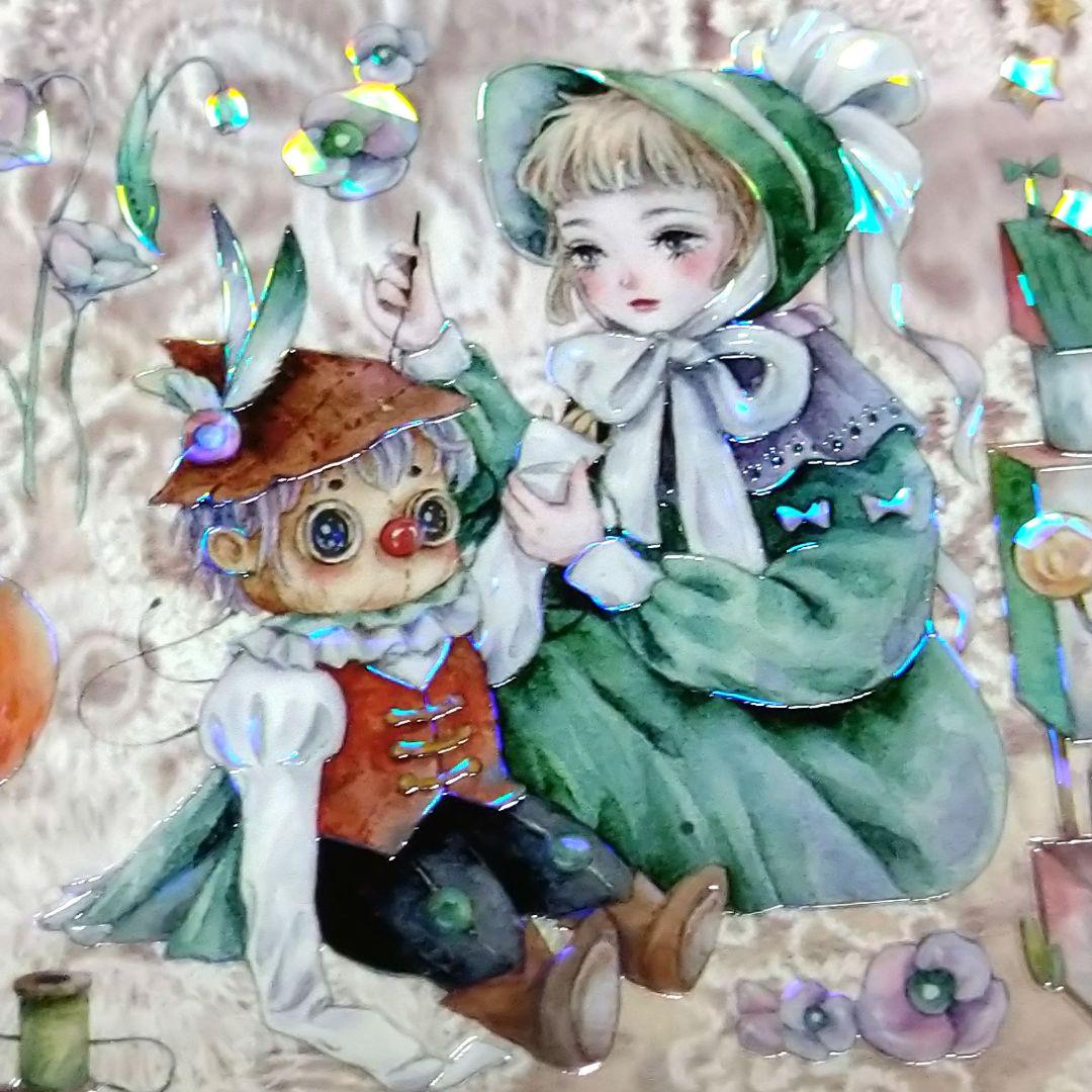 ✩のこり２✩J649＃荒野乐园(贝壳光)森遇切り売り海外人物装飾マステ