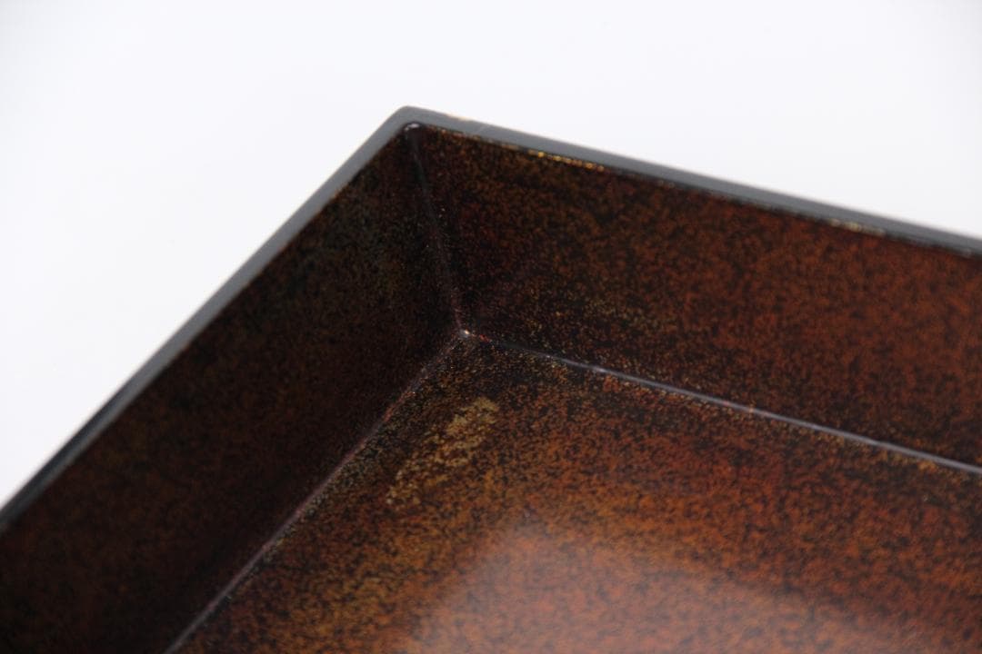 二代雲山作　蒔絵彩色　胡蝶蘭図　漆塗　硯箱　書道具　美品　時代物 EG1-20