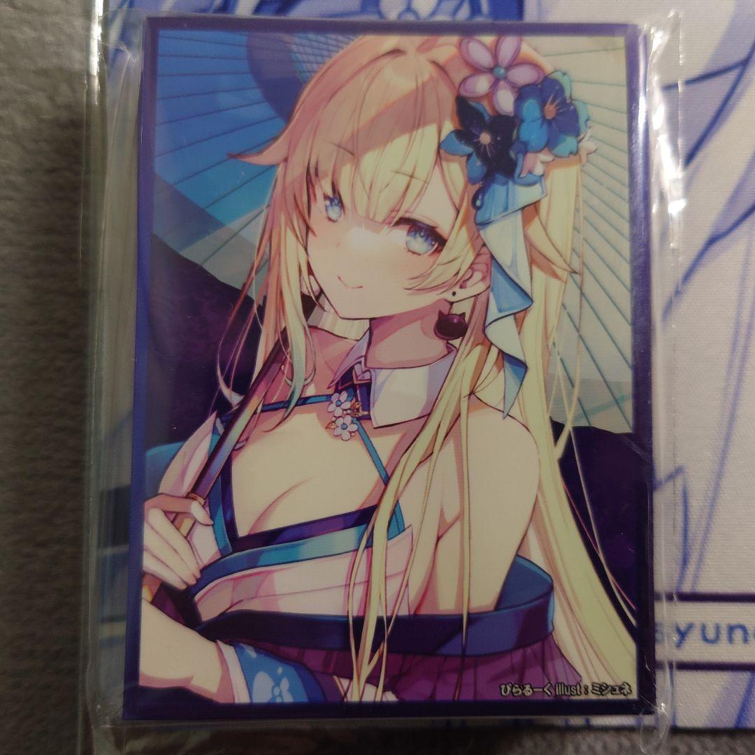 α3 ぶいすぽっ! 和服&和傘&黒猫のピアス 藍沢エマ スリーブ&プレイマット