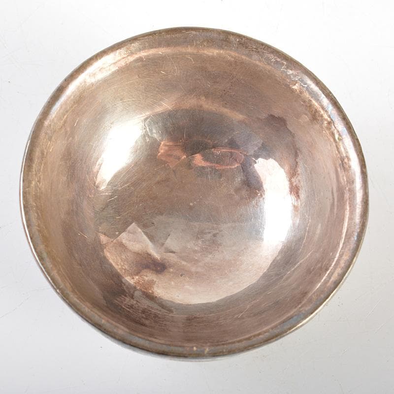 中国　唐物　古七宝内銀張　花草文　盃　一對　時代箱　M　6643