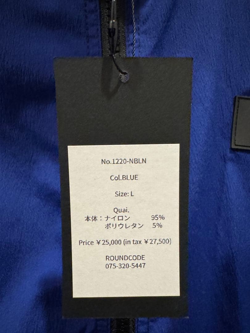 【定価2.7万】ROUNDCODE ストレッチ ナイロンブルゾン L ゴルフ 青