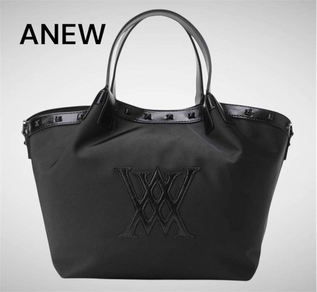 新品❤️タグ付き ❤️ANEW ロゴ　トートバッグ　ブラック人気商品