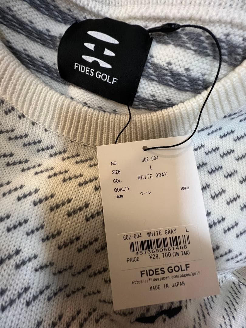 FIDES GOLF ホワイトグレー L セーター