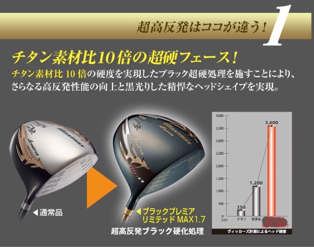 世界最薄超高反発52yUP! マキシマックス ブラックプレミア 三菱プレミア飛匠