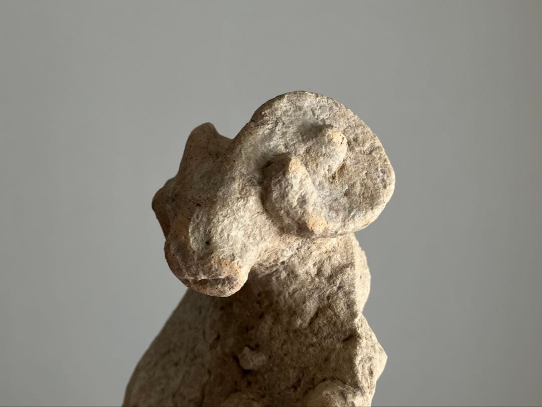 【美しい、、古代中国の羊像 新石器時代後期頃 前3000～2000年】骨董発掘