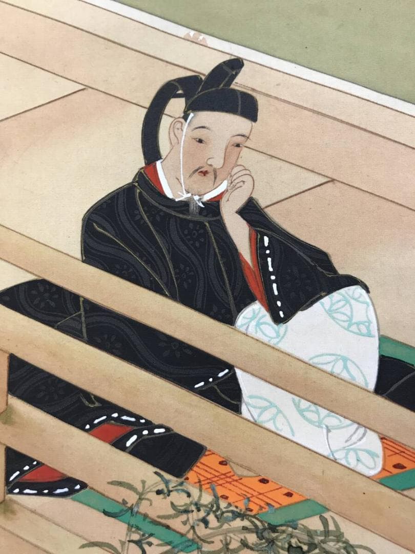 作者不詳/六歌仙図/平安初期の和歌の名人/極彩色/掛軸/名家伝来AH-574