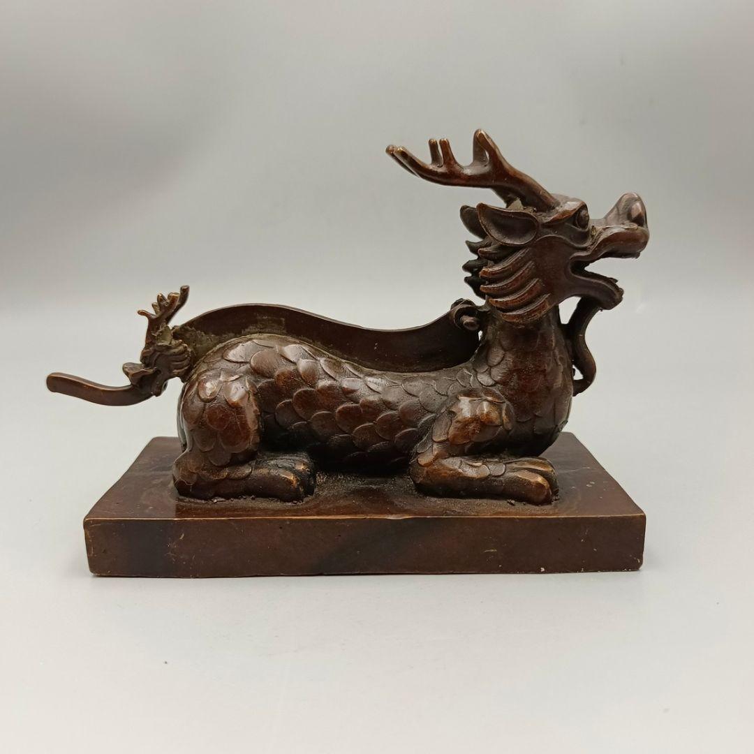 竜頭 押し切り 正義 化身 工芸品 美術品 置物