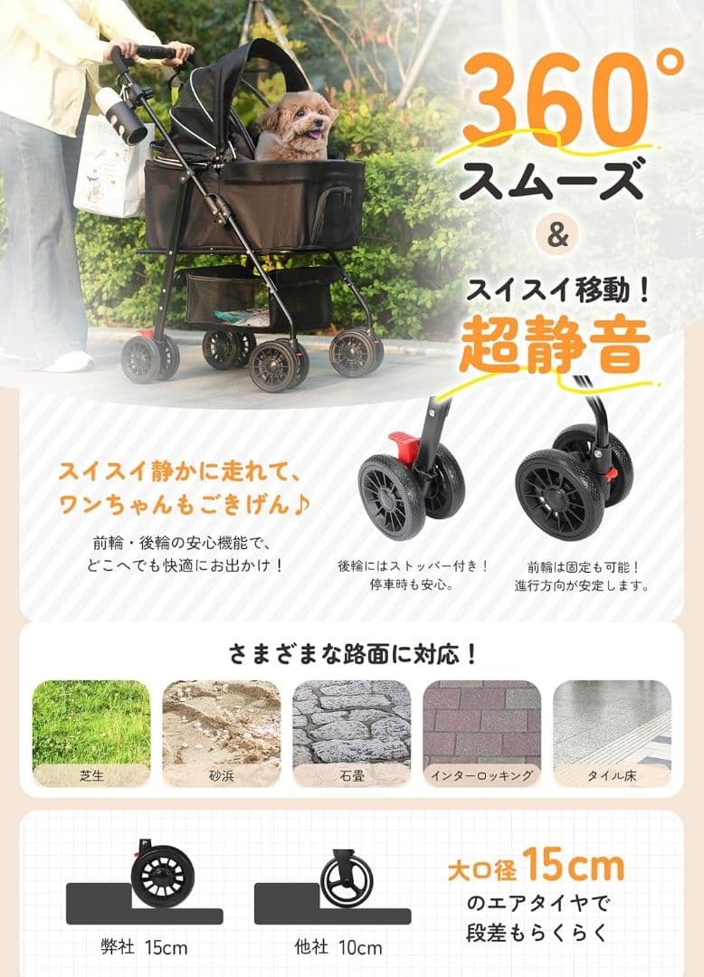 未使用　ペットカート バギー 分離型 キャリー わんわん　ブラック 犬 中型犬