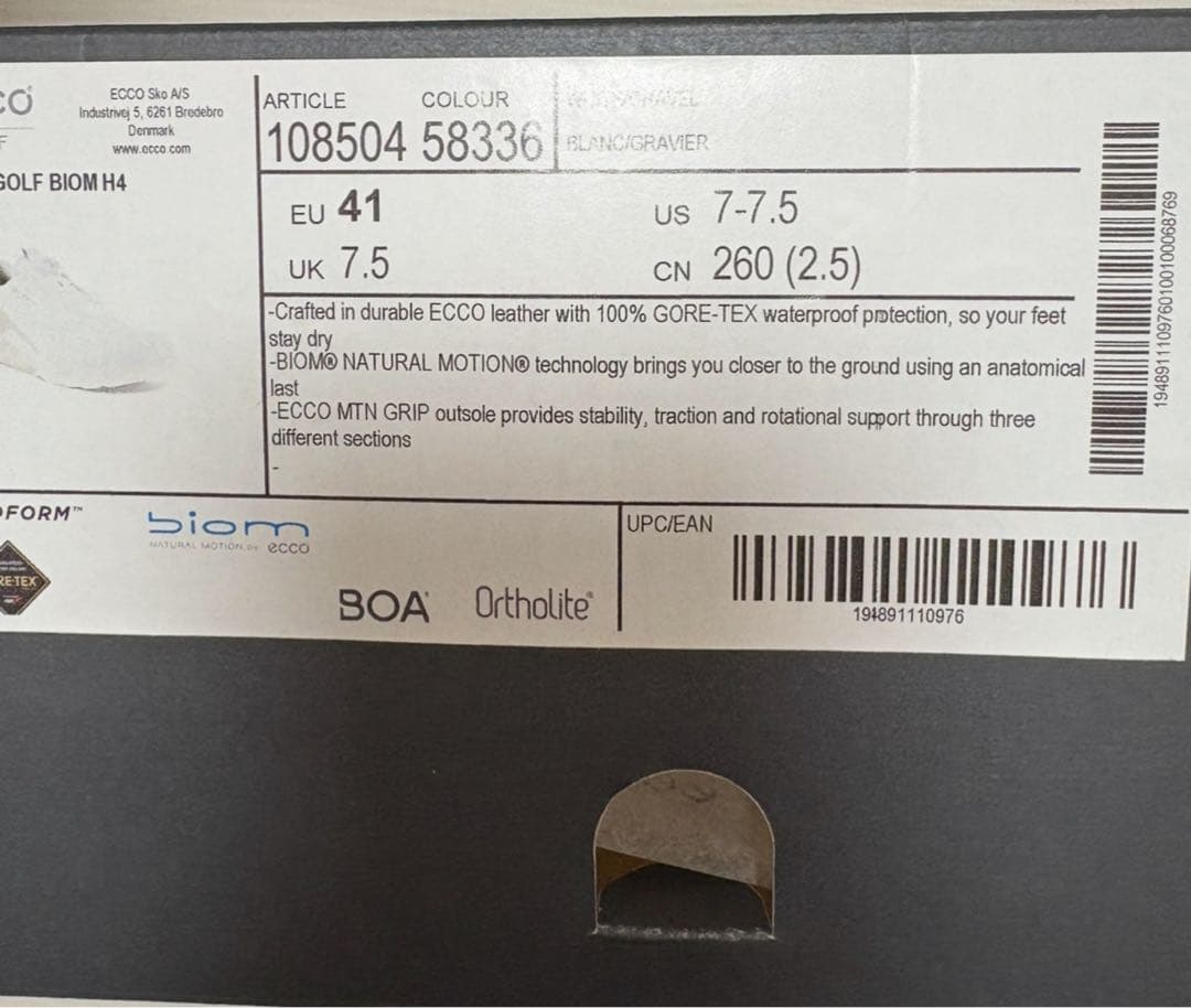 新品未使用箱付きecco GOLF ゴルフシューズBIOMH4 Boa EU41