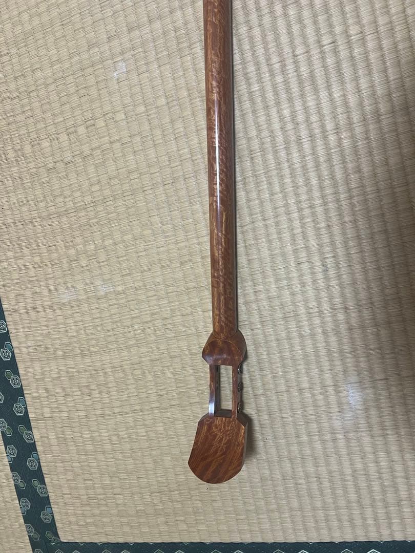 希少　白紅木　地歌用三弦　黒檀糸巻き　天然素材撥　ハードケース付き