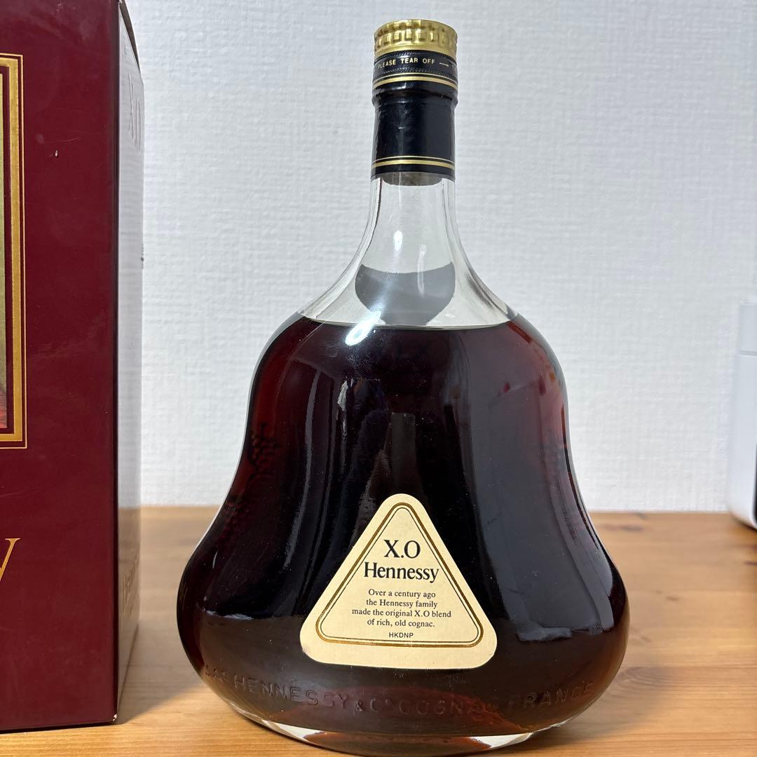 ヘネシー XO 1000ml 金キャップ クリアボトル 箱付　コニャック　❶