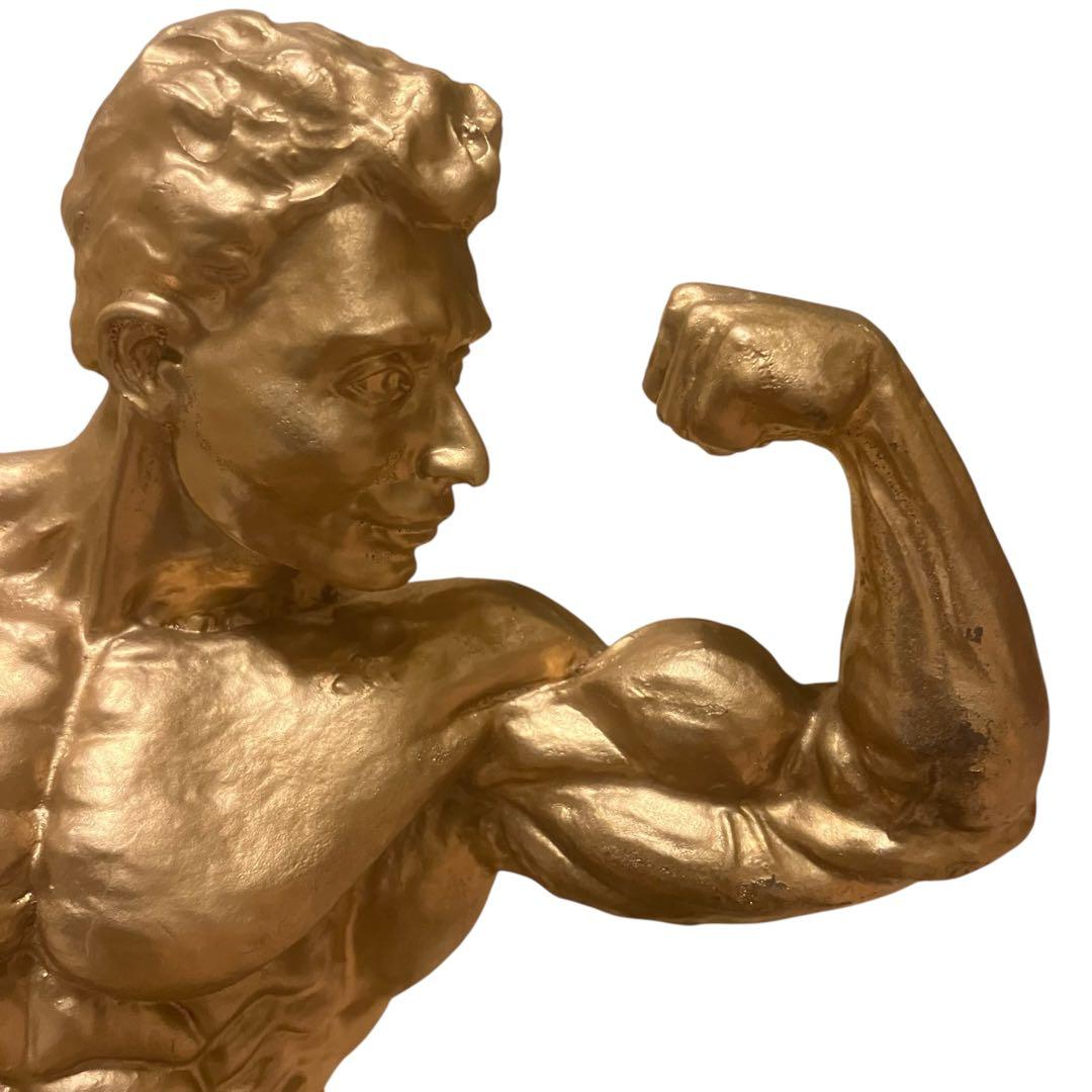 希少　ボディビルダー像　マッスル　筋肉美　ボディビル　トロフィー USA製 黄金