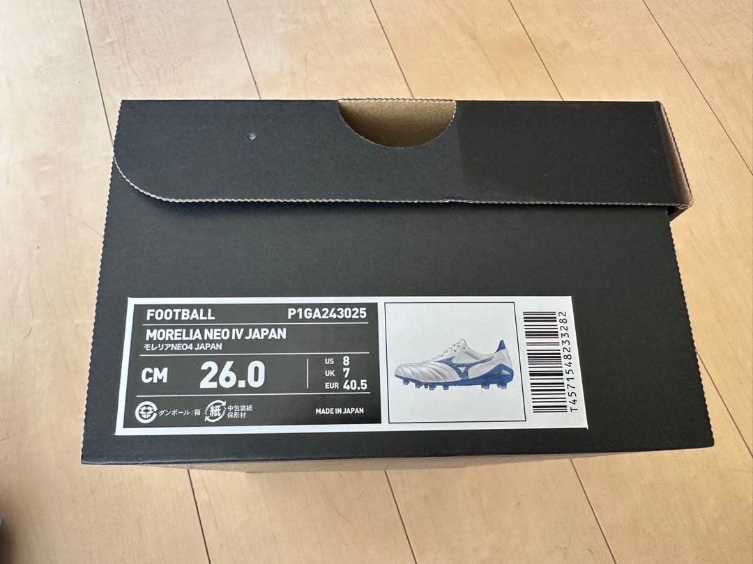【新品】　サッカー　スパイク　モレリア4 26.0cm ホワイト　ブルー　ミズノ