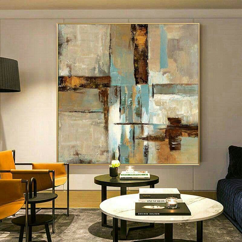 純正な手描きの油絵アメリカの抽象的な装飾画玄関通路の壁画925