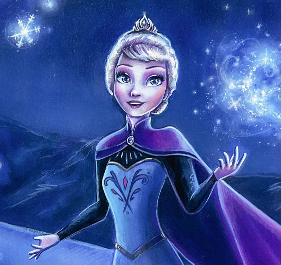 【アナと雪の女王】Vanderstelt ジクレ版画ディズニー証明書付き エルサ