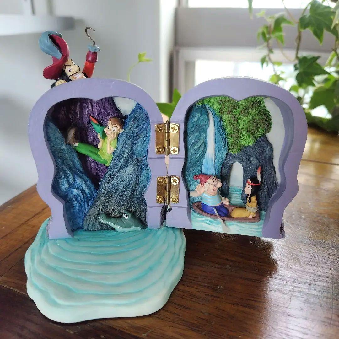極美品！ディズニー NEVERLAND ピーターパンとフック船長　ドクロ置物