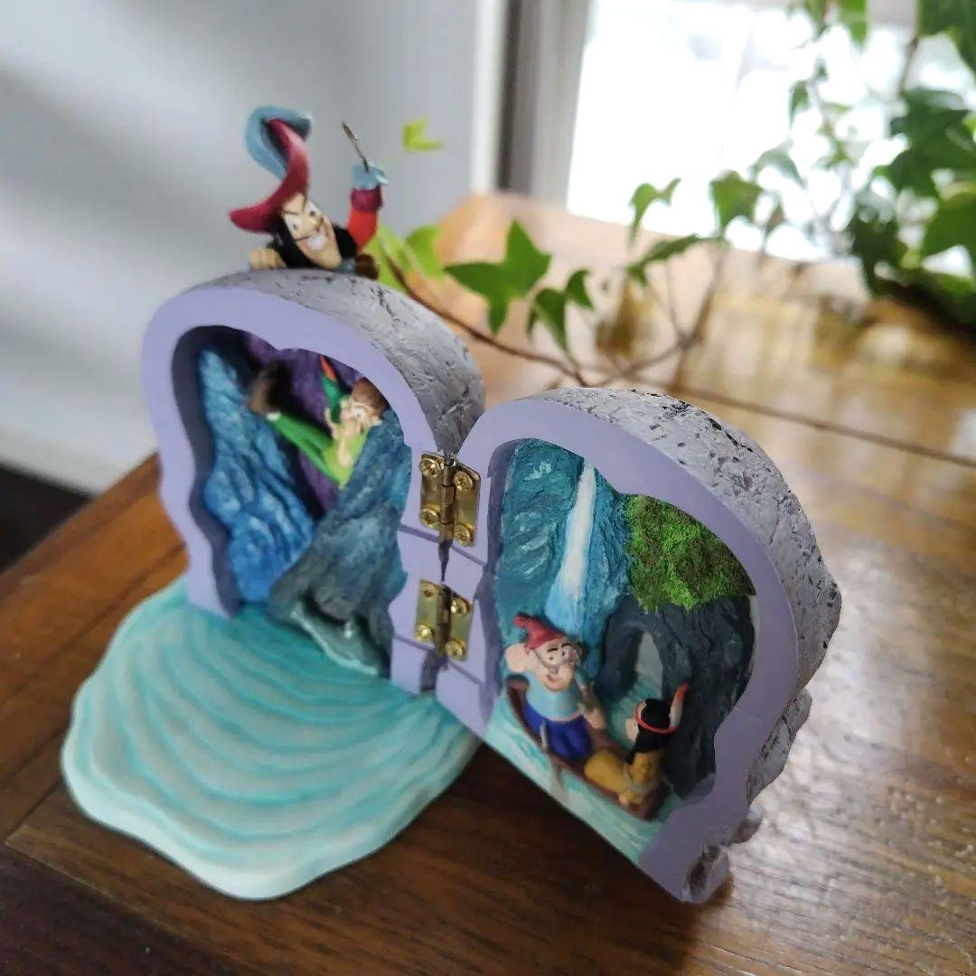 極美品！ディズニー NEVERLAND ピーターパンとフック船長　ドクロ置物