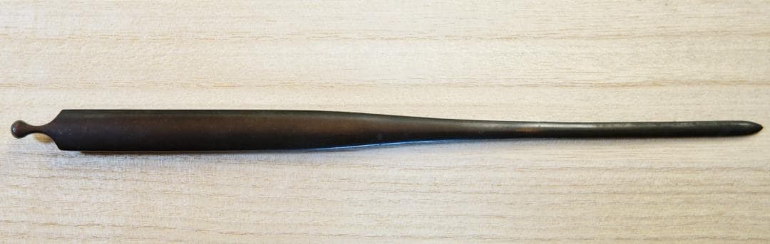 【祝飾図笄 赤銅魚子地】鍔 鐔 笄 日本刀 刀装具 武具 骨董 アンティーク