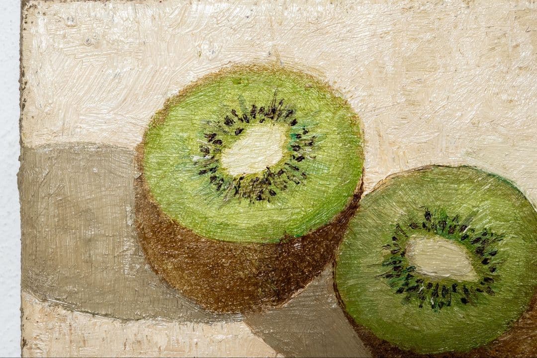 油彩画　キウイの静物