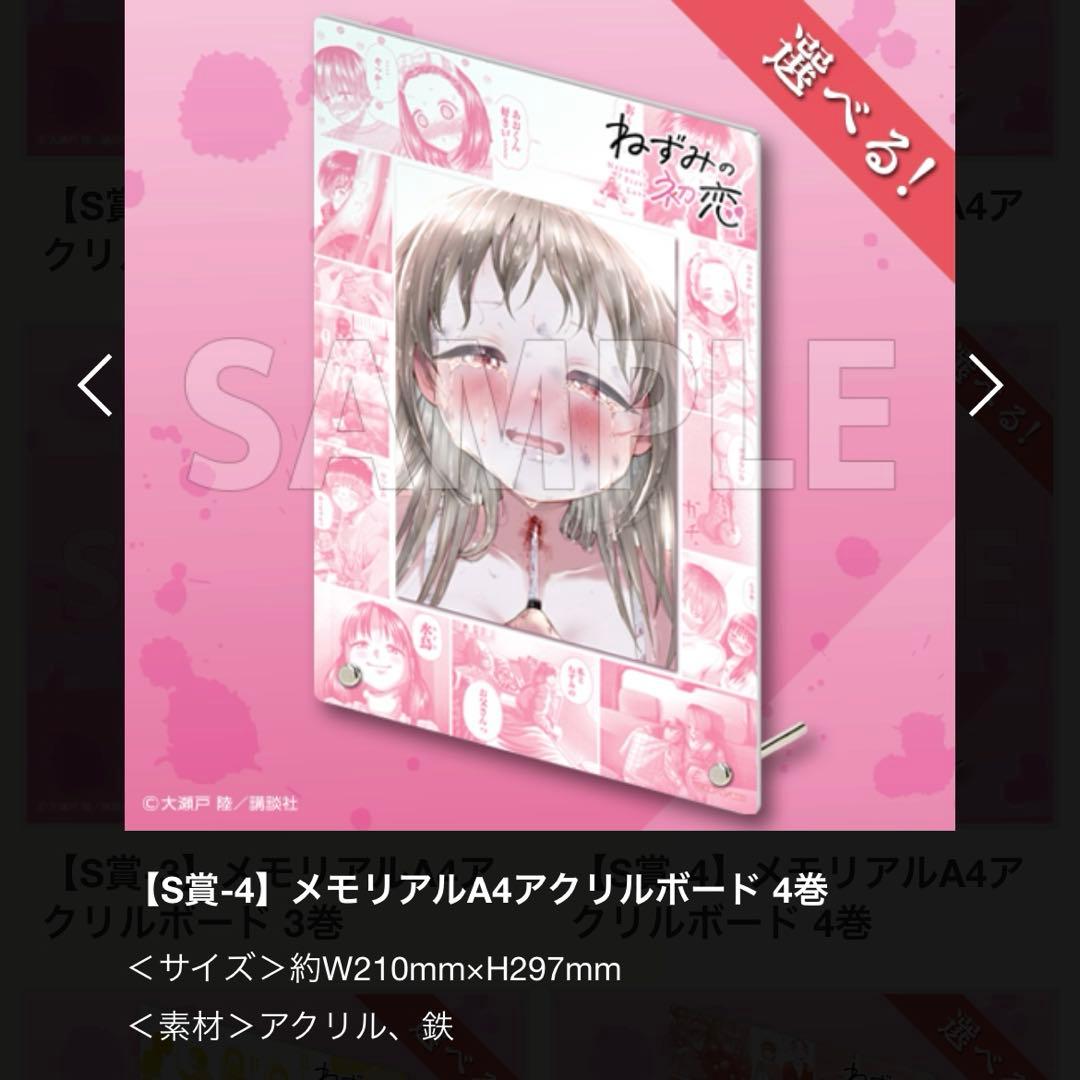 ねずみの初恋 コトブキヤくじ S賞 メモリアルA4アクリルボード 4巻