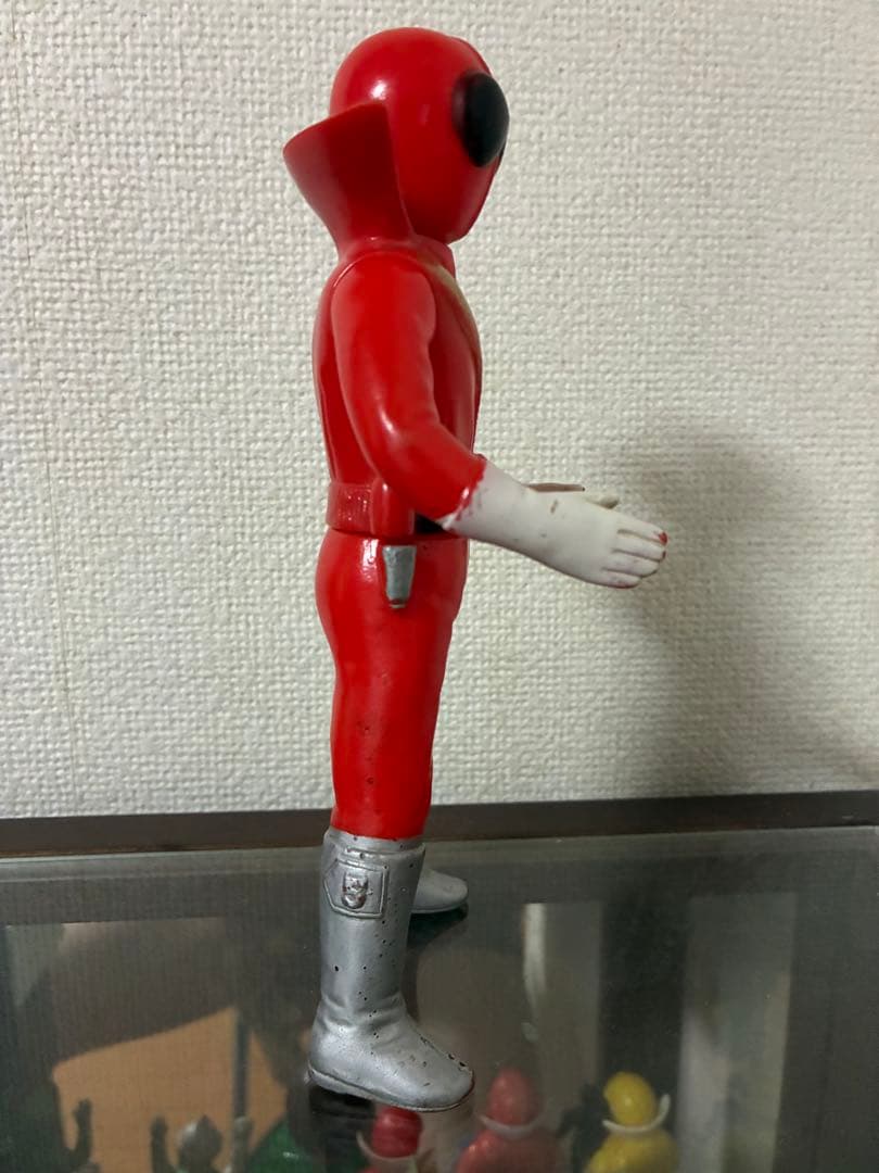 【当時物】ゴレンジャー アカレンジャー　パチ　無版権　ソフビ　約20㎝