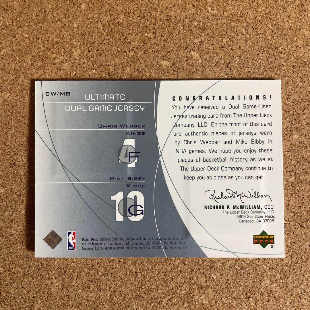 NBA クリスウェバー マイクビビー ジャージーカード アッパーデック キングス