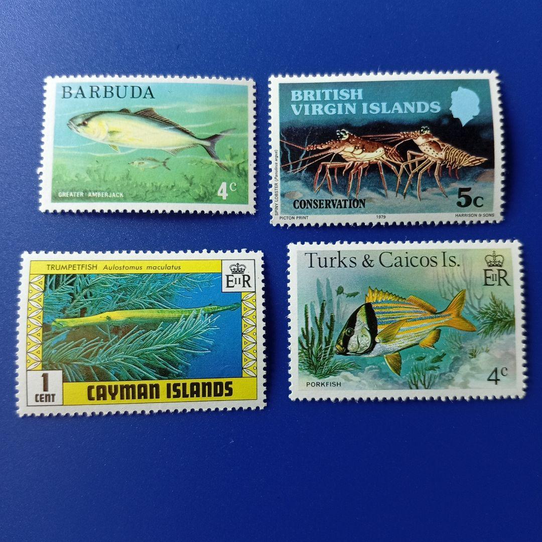 3771 外国切手 国々 魚類 海洋生物 シリーズ 22種 未使用