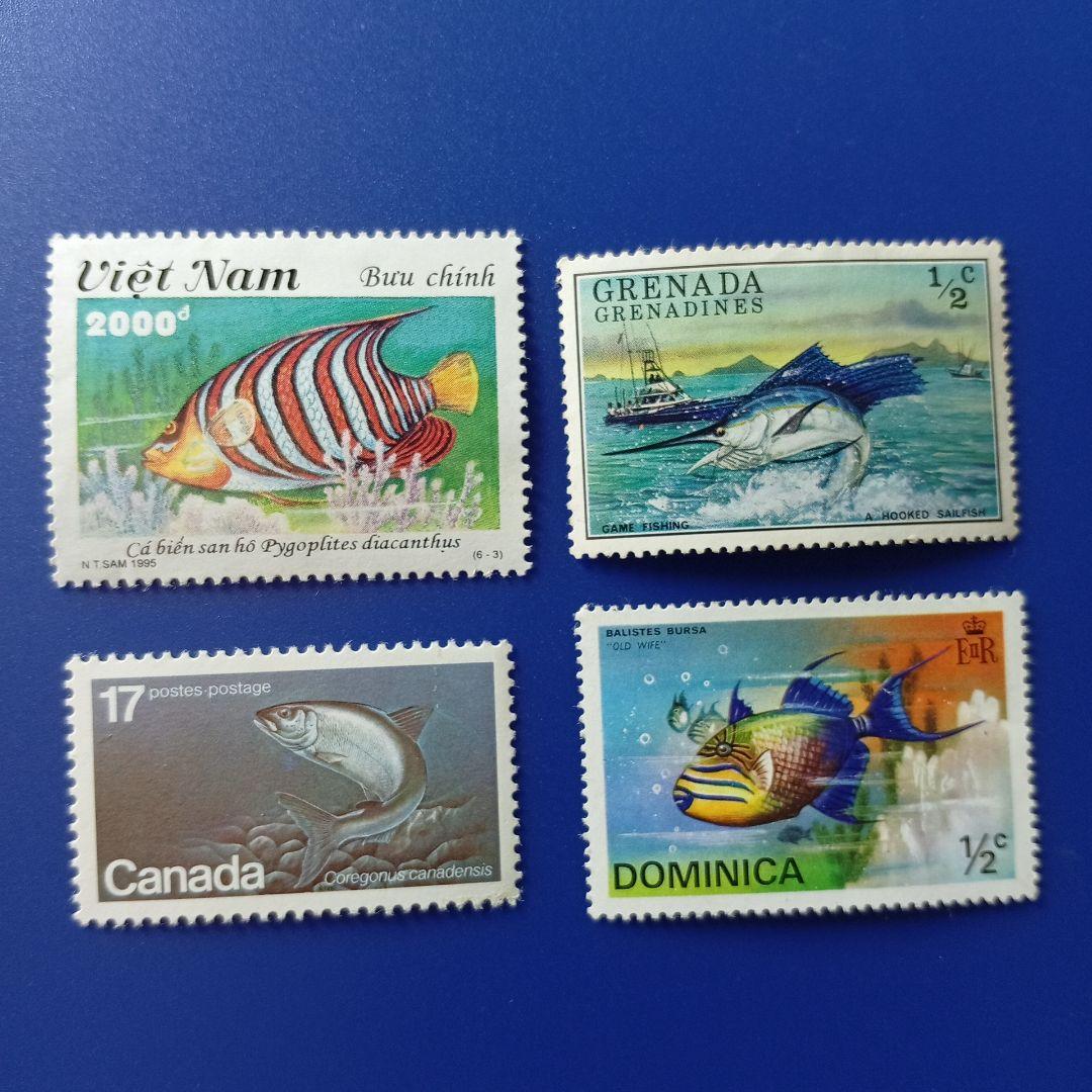 3771 外国切手 国々 魚類 海洋生物 シリーズ 22種 未使用