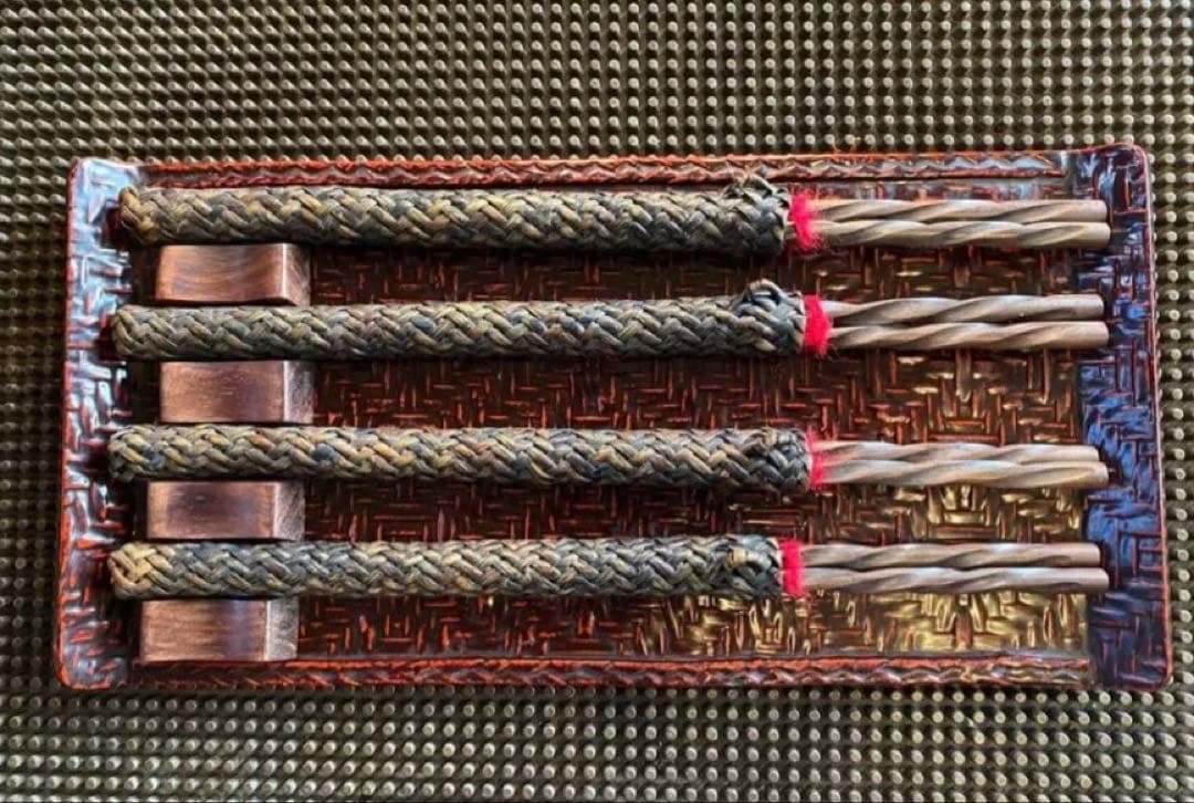 レア　美品　台形久留米籃胎(らんたい)漆器　付属 ・箸・箸置き・合計２１点セット