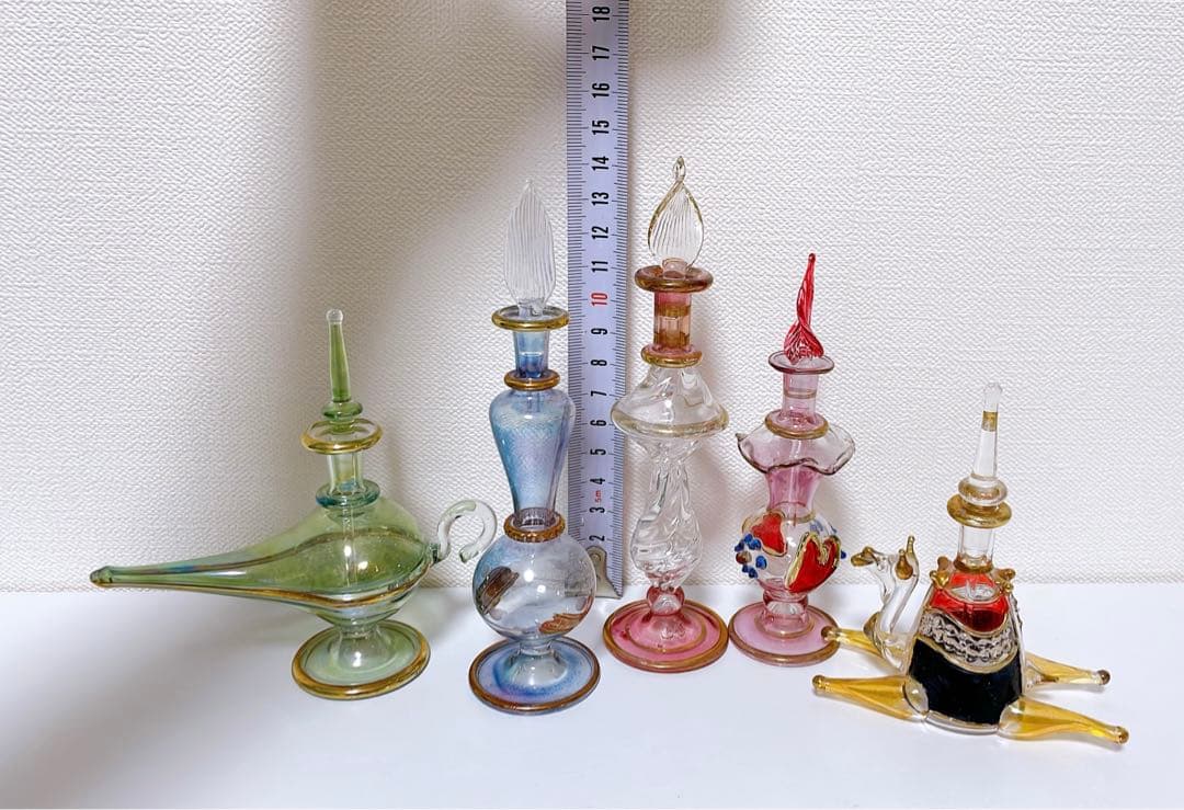 エジプト香水瓶　ガラス5点セット