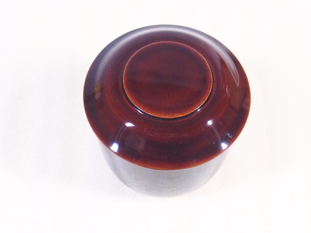 【美品】道場宗廣 溜塗 千鳥蒔絵/水草蒔絵 苫屋棗 なつめ/茶入/薄茶器 漆器