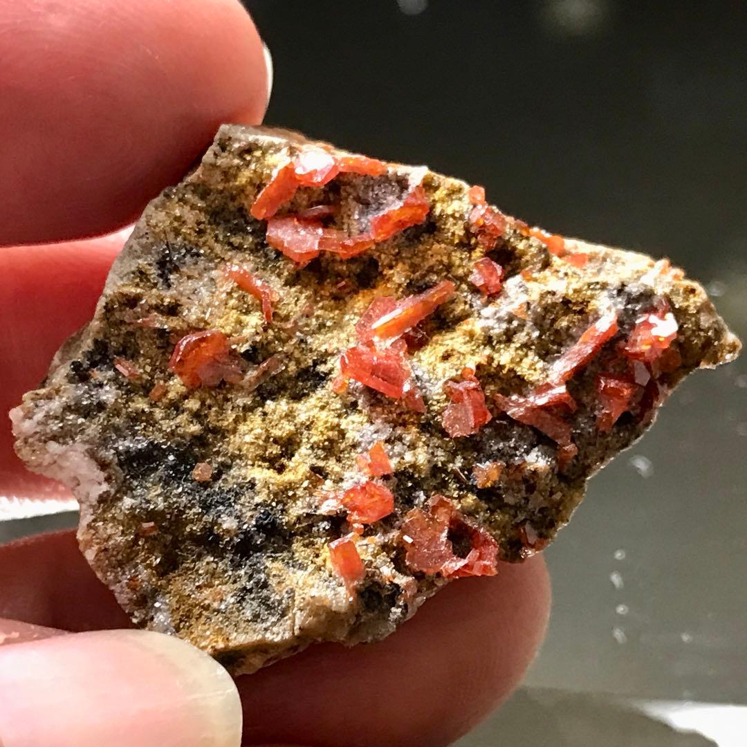 レア 鉱物 バナディナイト 原石標本 モロッコ天然石 オレンジ 43.75ct