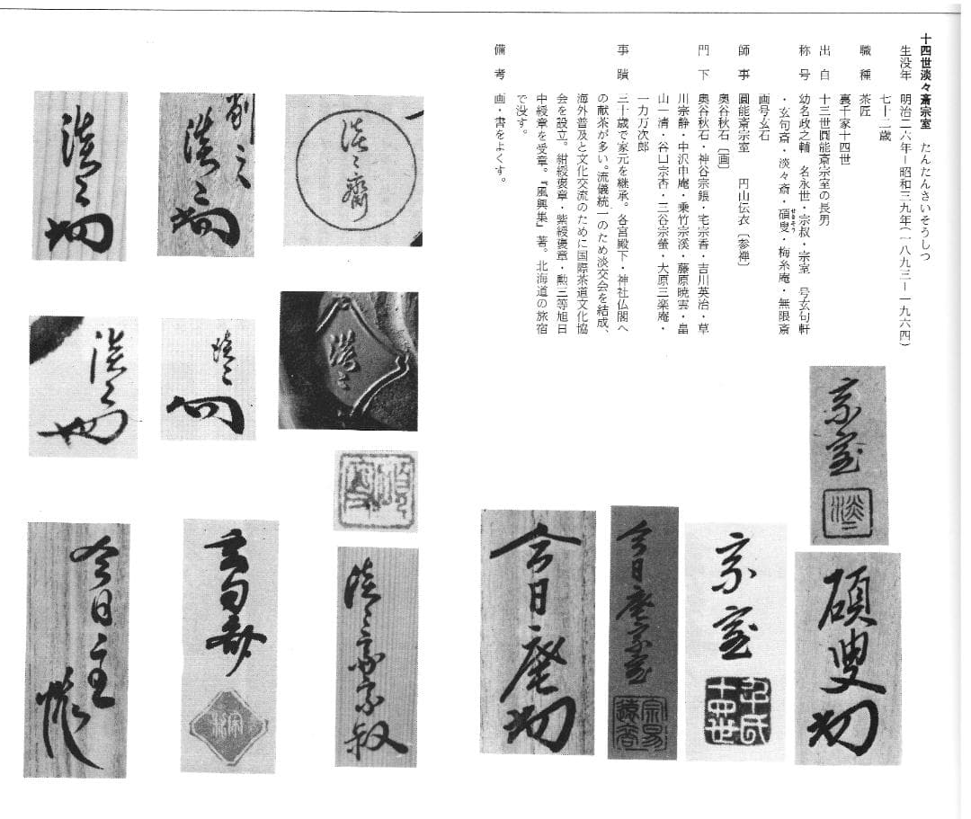 裏千家14世淡々斎宗室御書付『膳所焼肩衝茶入』陽炎園岩崎健三造（共箱）