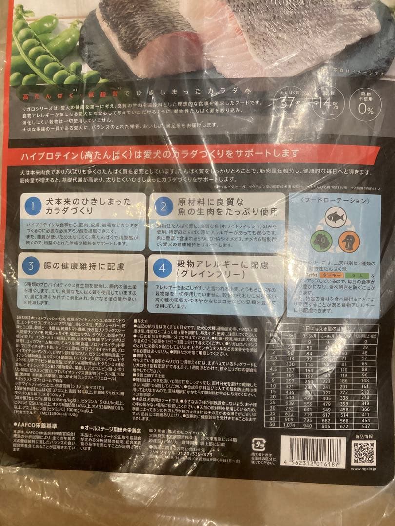 リガロ　ハイプロテインレシピ　子犬成犬用　ホワイトフィッシュ　12kg