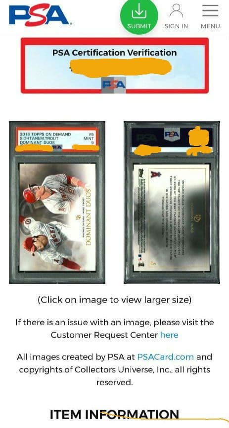 topps 大谷　トラウト 2018PSA ルーキーDOMINANT DUOS