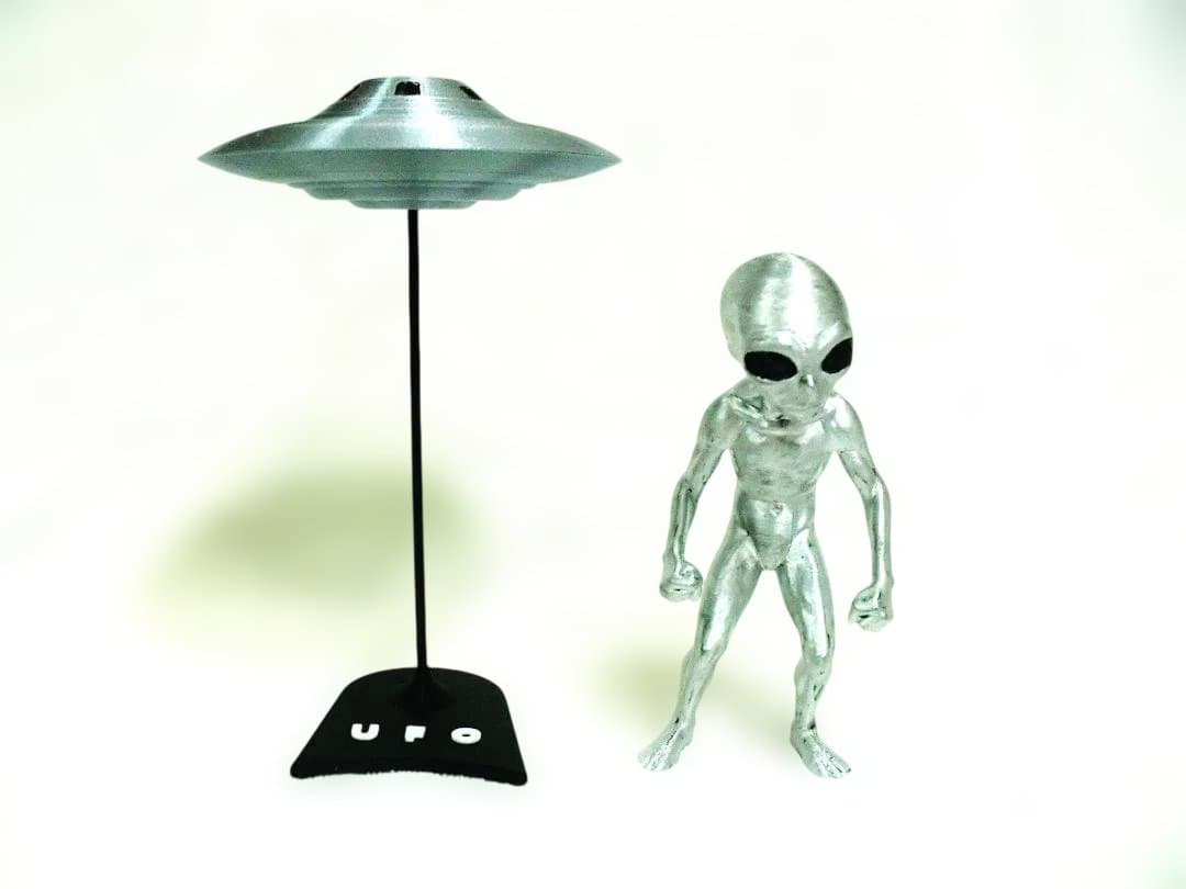 エリア５１UFOジオラマシリーズ火炎放射グレイフィギュアセット