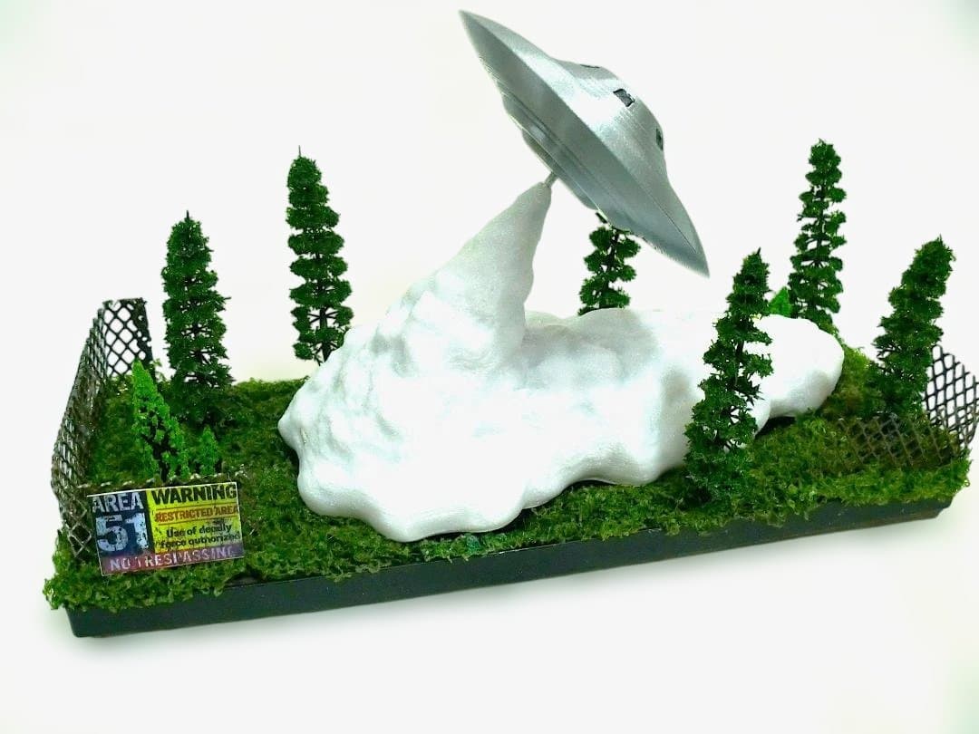 エリア５１UFOジオラマシリーズ火炎放射グレイフィギュアセット