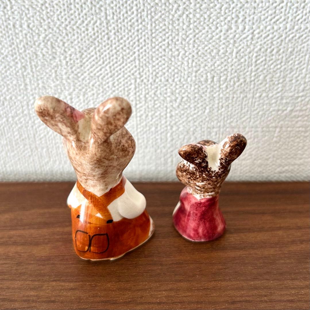 【フィリップ・ローレストン】 うさぎの親子 英ヴィンテージフィギュア