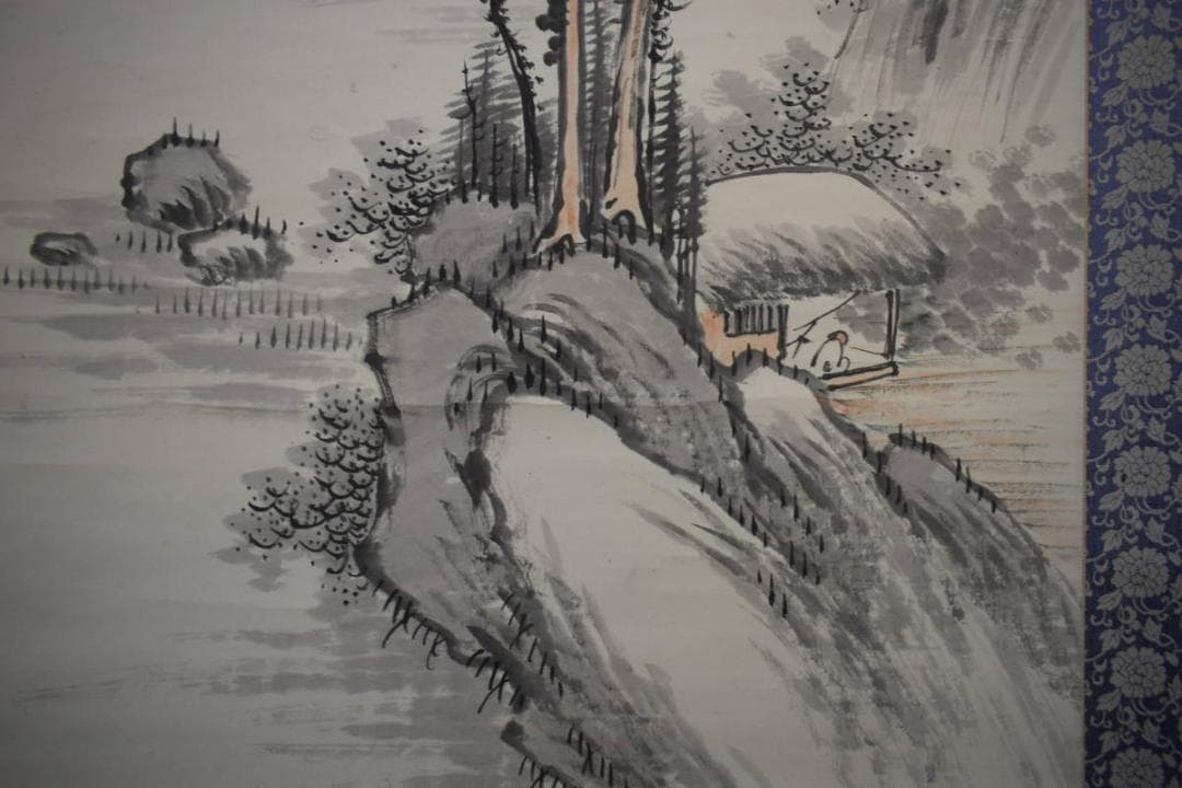 真作/柳塘逸人/山水画賛/布袋屋掛軸HK-117
