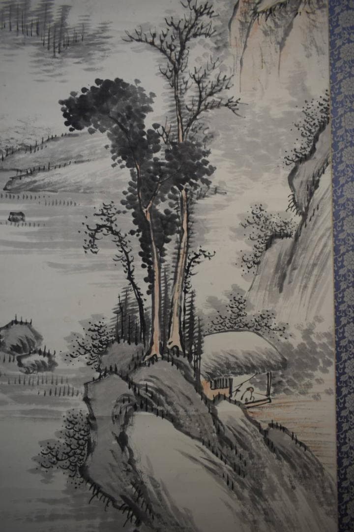 真作/柳塘逸人/山水画賛/布袋屋掛軸HK-117
