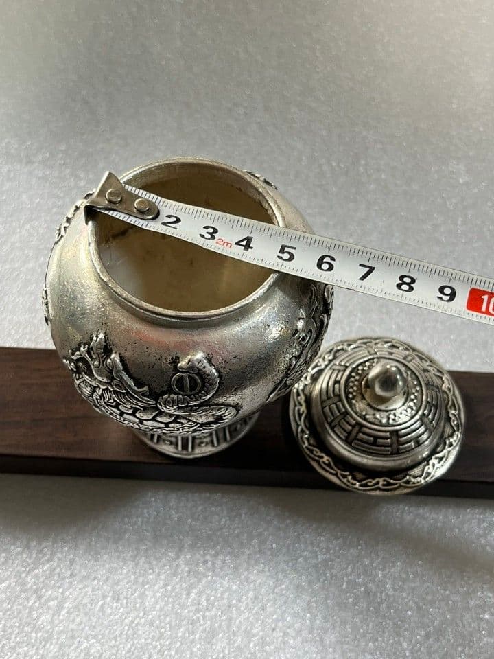 四大神獣模様将軍缶 銅製品 工芸品 置物